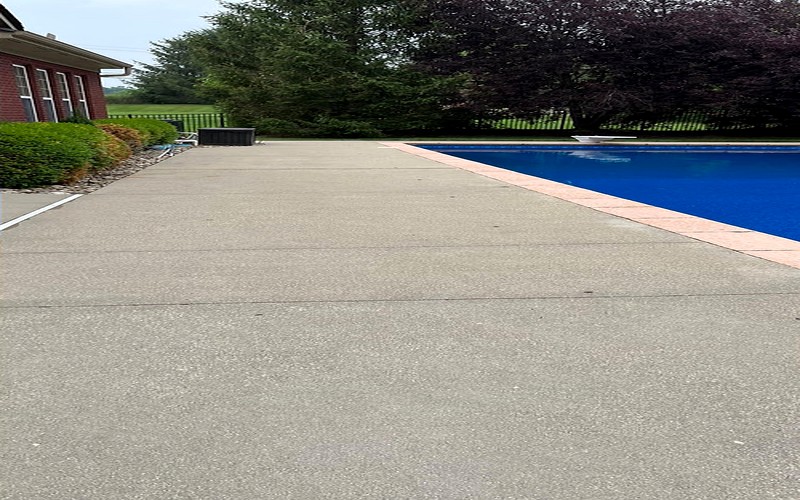 Clean pool deck after power washing